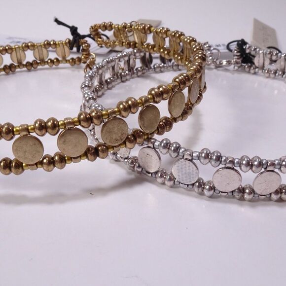 Nordstrom Treasure & Bond Circle Choker Necklace Silver Gold NWT 49 EA 100 Set 2 - Picture 7 of 9